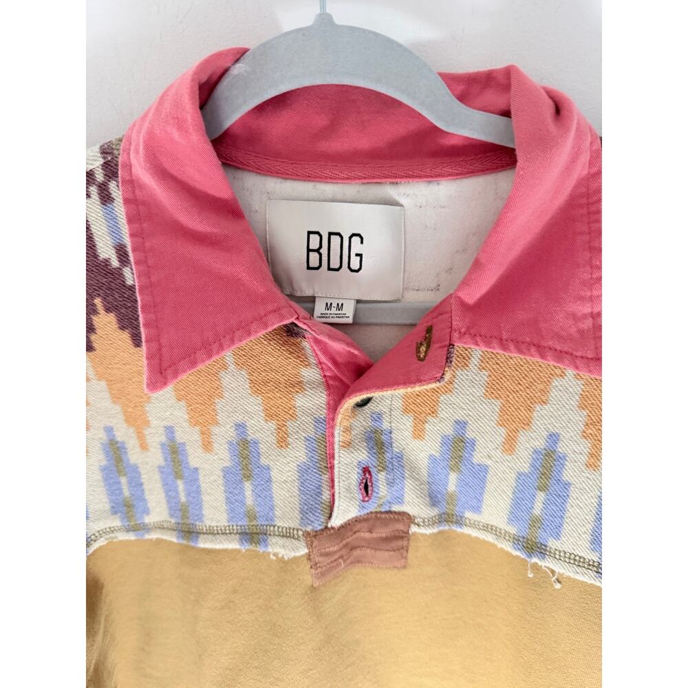 Urban Outfitters BDG Heavyweight Southwestern Pattern Rugby Sweatshirt-Size M - Picture 4 of 8